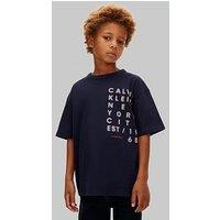 Calvin Klein Jeans Boys Square Logo Short Sleeve T-Shirt - Blue