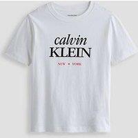 Calvin Klein Jeans Boys Logo Short Sleeve T-Shirt - White