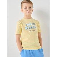Calvin Klein Jeans Boys Logo Short Sleeve T-Shirt - Yellow