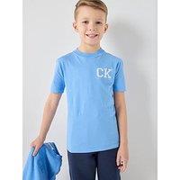 Calvin Klein Jeans Boys Ck Chest Logo Short Sleeve T-Shirt - Blue