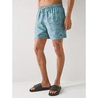 Emporio Armani Bodywear Allover Logo Swimshort - Light Blue