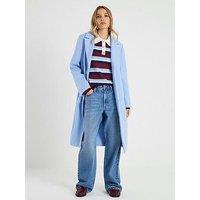 River Island Single Breasted Longline Coat - Blue