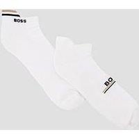 Boss 2 Pack Iconic Short Crew Socks - White