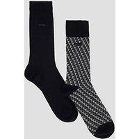 Boss 2 Pack Ministar Pattern Crew Socks - Black