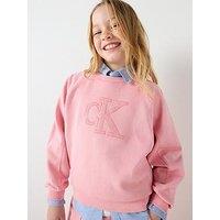 Calvin Klein Jeans Girls Ck Logo Sweatshirt - Pink