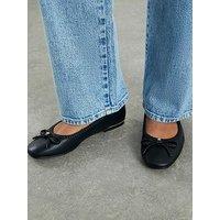 River Island Bow Trim Ballet Pumps - Black