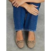 River Island Bow Trim Ballet Pumps - Beige