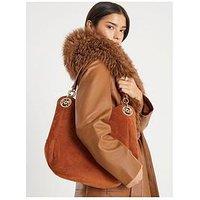 River Island Branded Eyelet Slouch Bag - Brown