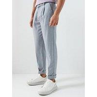 Boss H-Kerin Pleated Tapered Turn Up Trousers - Blue