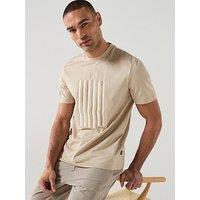 Boss C-Thompson 41 Embroidered Stripe T-Shirt - Beige