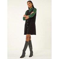 Roman Cotton V-Neck Button Pocket Dress