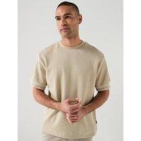 Boss C-Tigerman 47 Sleeve Trim Textured T-Shirt - Beige