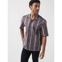 Boss C-Lars City Stripe Revere Collar Shirt - Purple