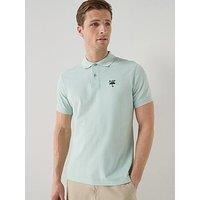 Barbour Comebe Tailored Fit Umbrellla Embroidered Polo Shirt - Light Blue