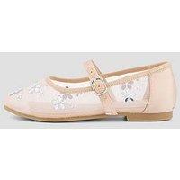 The Very Collection Occasion Gem Embellished Mesh Ballet Flats - Cream