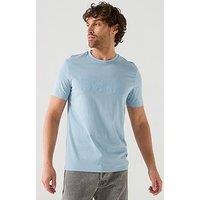 Boss Thinking 1 Regular Fit Large Logo T-Shirt - Light Blue
