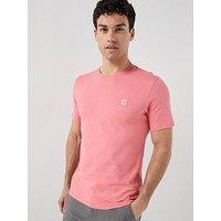 Boss Boss Tales Tonal Logo Relaxed Fit T-Shirt - Pink
