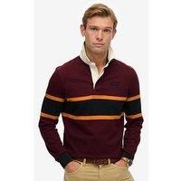 Superdry Vintage Athletic Rugby Long Sleeve T-Shirt - Dark Red