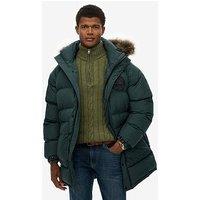 Superdry Everest Longline Baffle Coat - Dark Green