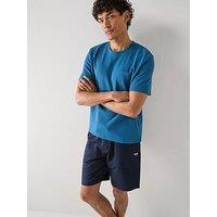 Boss Regular Fit Waffle Loungewear T-Shirt - Blue