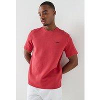 Boss Regular Fit Waffle Loungewear T-Shirt - Red