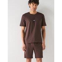 Boss Unique Global Stripe Taped Loungewear T-Shirt - Brown