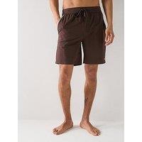 Boss Unique Global Stripe Taped Loungewear Shorts - Brown