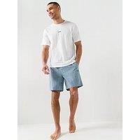 Boss Chris Pattern Woven Short Pyjama Set - White