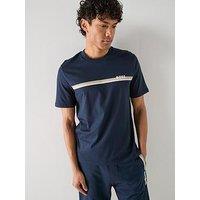 Boss Authentic Linear Chest Logo Loungewear T-Shirt - Navy