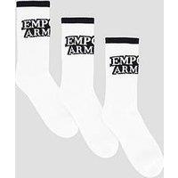Emporio Armani Bodywear 3 Pack Crew Socks - White