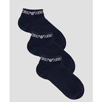 Emporio Armani Bodywear 3 Pack Extended Logo Trainer Liner Socks - Dark Blue