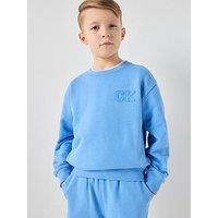 Calvin Klein Jeans Boys Relaxed Crew Neck Sweatshirt - Blue