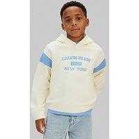 Calvin Klein Jeans Boys Relaxed Hoodie - Cream