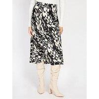 Little Mistress Animal Print Midi Slip Skirt - Multi