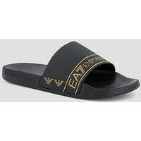 Ea7 Emporio Armani Taped Logo Slider - Gold