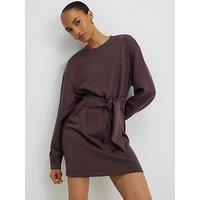 River Island Neoprene Sandwash Mini Dress - Brown