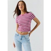 Guess Jeans Vintage Stripe Baby T-Shirt - Purple