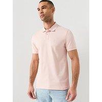Boss Passenger Slim Fit Tonal Patch Logo Polo Shirt - Light Pink