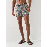 Boss Piranha Floral Printed Swim Shorts - Green