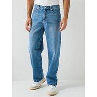 Les Deux Roi Washed Loose Fit Jeans - Mid Wash