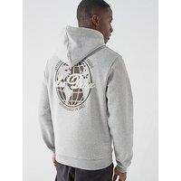 Les Deux Ben Globe Back Graphic Hoodie - Grey