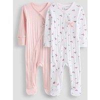The Very Collection Baby Girl 2 Pack Floral Pointelle Sleepsuits