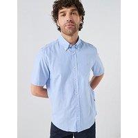 Boss Button Down Short Sleeve Shirt - Light Blue