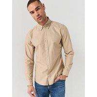 Boss H-Roan Bb Button Down Slim Fit Oxford Shirt - Beige
