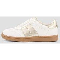 The Very Collection Girls Metallic Stripe Retro Trainer - Cream