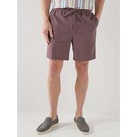 Barbour Cotton Linen Relaxed Shorts - Brown