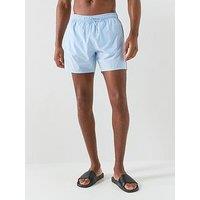 Boss Iconic Global Side Tape Swim Shorts - Light Blue