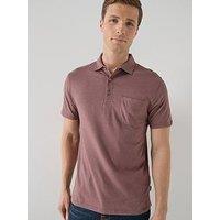 Barbour Steventon Linen Blend Tailored Fit Polo Shirt - Dark Red