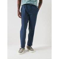 Barbour Cotton Linen Relaxed Trousers - Navy