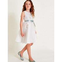 Monsoon Girls Molly Scuba Bridesmaid Dress - Light Cream
